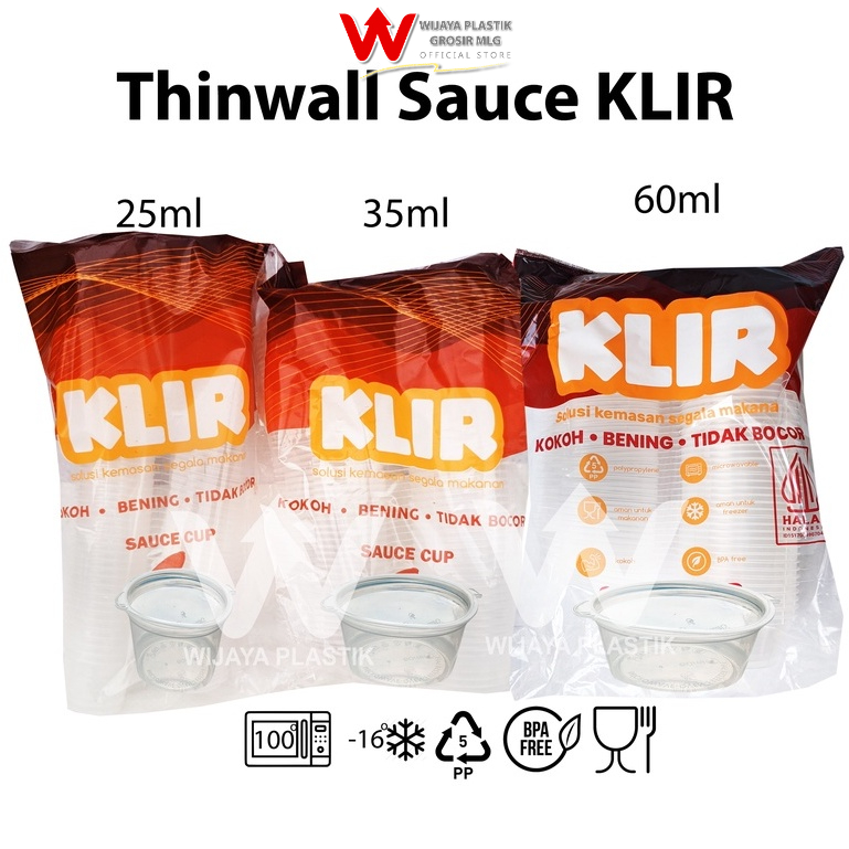 [PROMO] Aneka Thinwall ( 25 35 60 75 85 100 150 ml ) CUP SAOS Tutup Sambung [Klir/Dm/Lux/Hiba/Victor