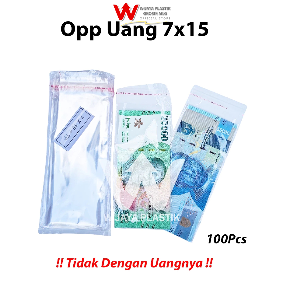 

[PROMO] OPP ( 7x15 ) --- 100 pcs @Pack Uang | kantong plastik bening + seal perekat lem snack roti aksesoris kue persegi panjang ekonomis murah termurah kuat 7 Pack