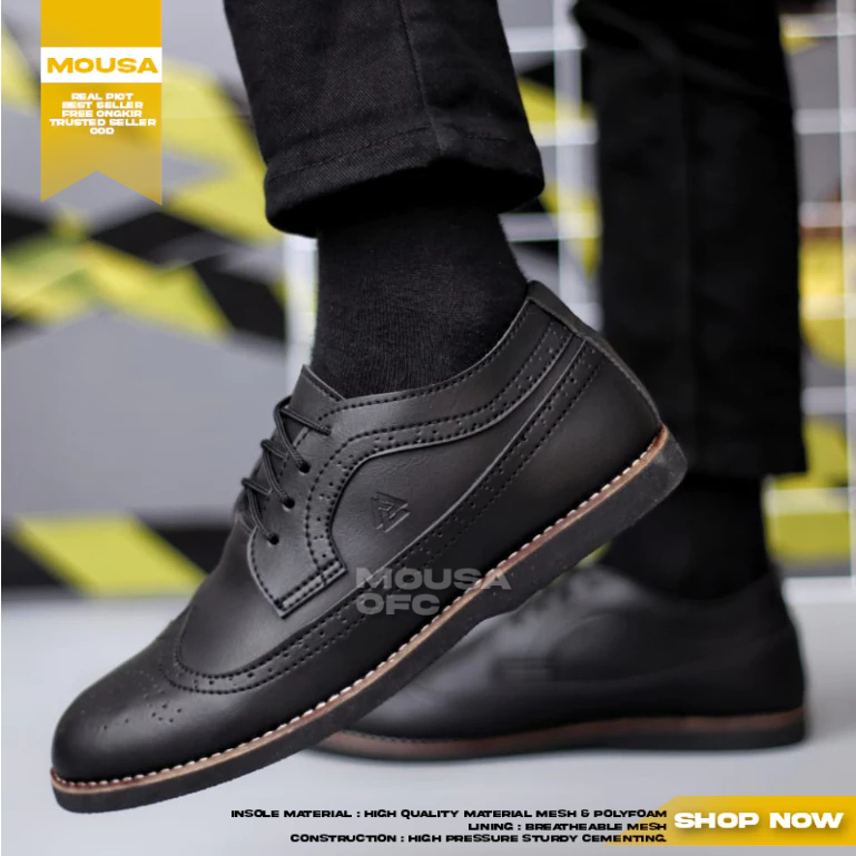 Sepatu Pantofel Hitam Formal Tali Pria