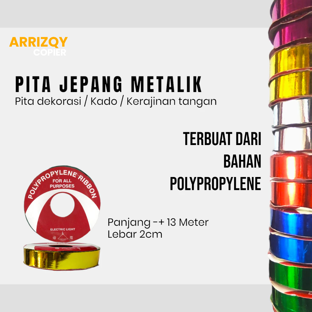 

Pita Jepang / Pita Kado / Pita Metalik Uk. 2 Cm atau 3/4 Inchi