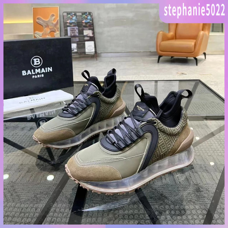 New original BALMAIN men's mid-top sneakers trendy classic color casual shoes sneakers