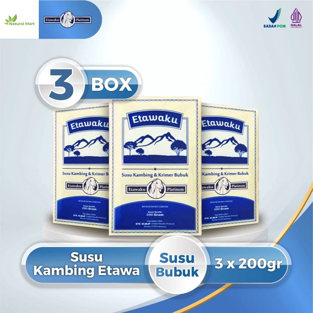 

[PROMO] Etawaku Platinum Paket 3 Box l Susu Kambing Etawa & Krimer Nabati Sembuhkan Masalah Pernafasan Sesak Nafas Asma TBC Isi 200gr Natural_mart