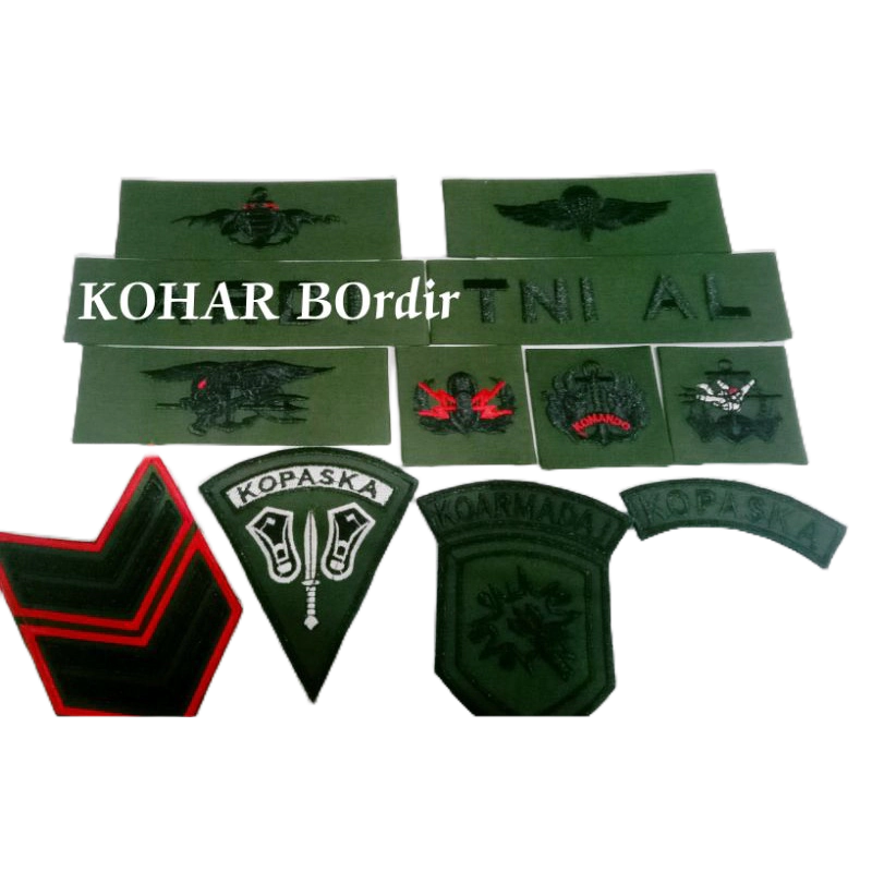 bordir nama logo seragam TNI al