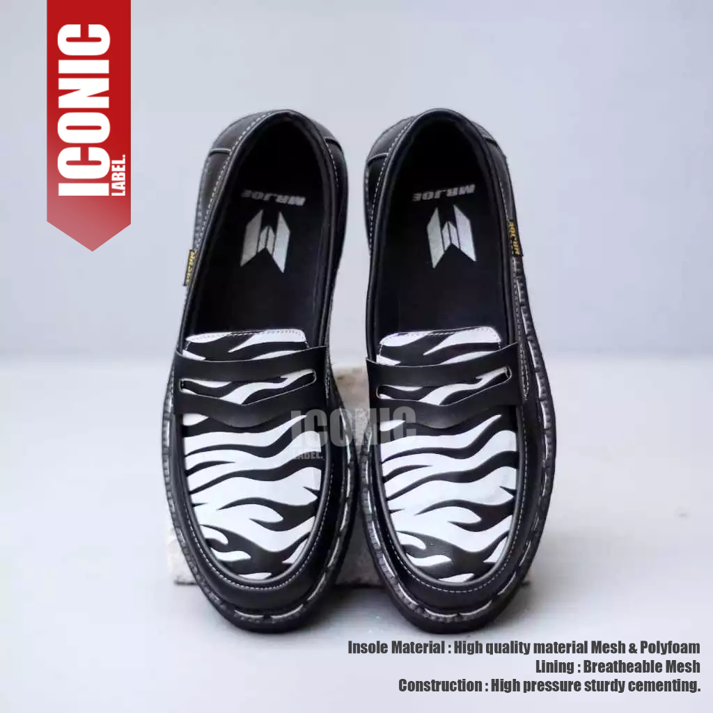 Sepatu Loafers Formal Pantofel Casual Hitam Kulit