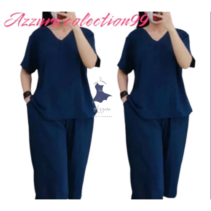 SETELAN CRINKLE SETELAN ANDIN/BAJU SETELAN CRINKLE/PAJAMAS LENGAN PENDEK/PAJAMAS POLOS