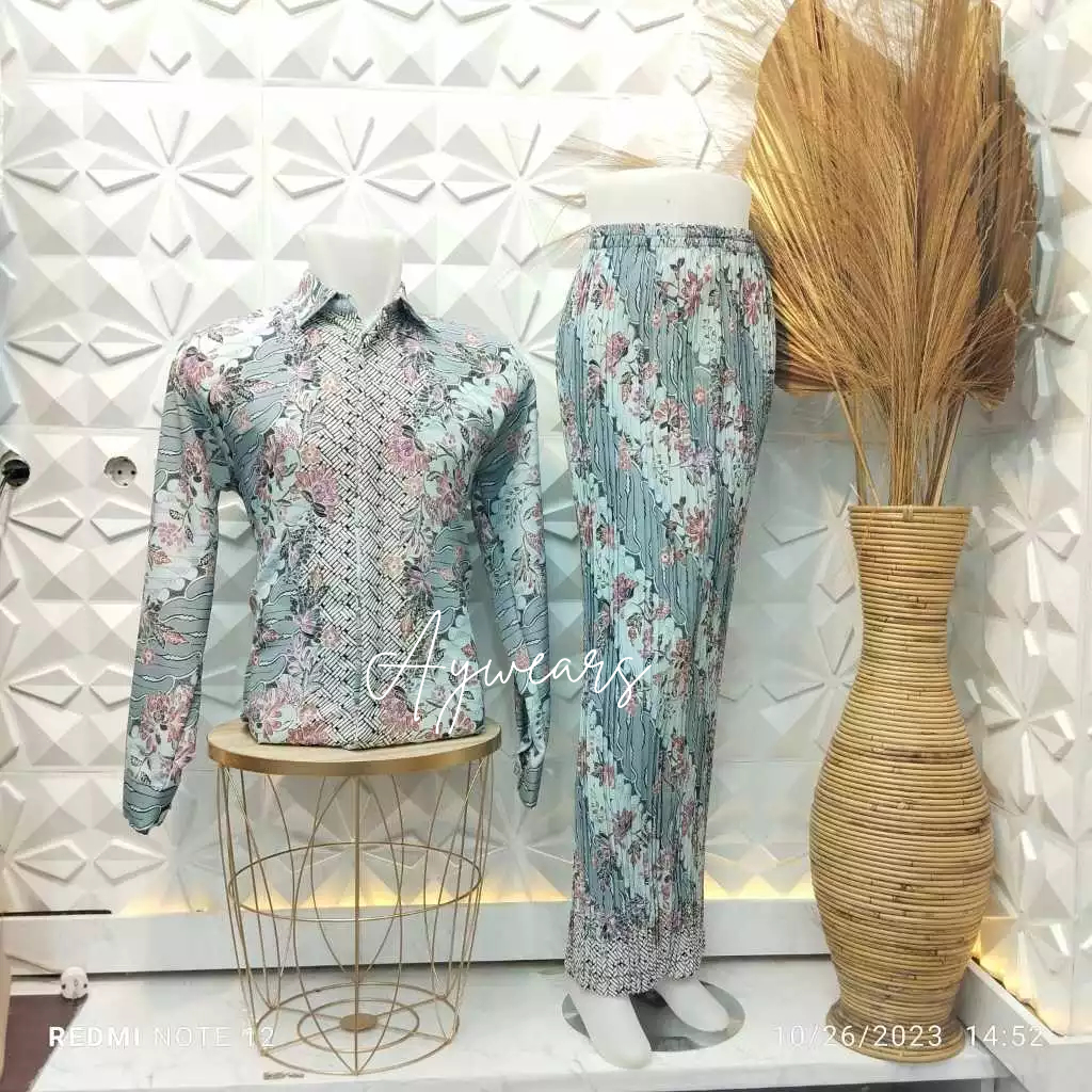 BATIK COUPLE / KEMEJA BATIK SERAGAMAN/ BATIK COUPLE / BAWAHAN BATIK / ROK PRISKET