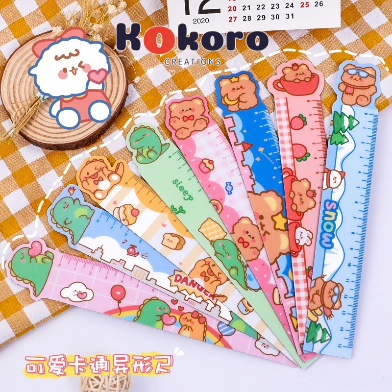 

KokoroCreations - [SK20] Penggaris 15 cm Magnet Karakter Lucu Fleksibel Lentur cute Ruler Gambar Binatang