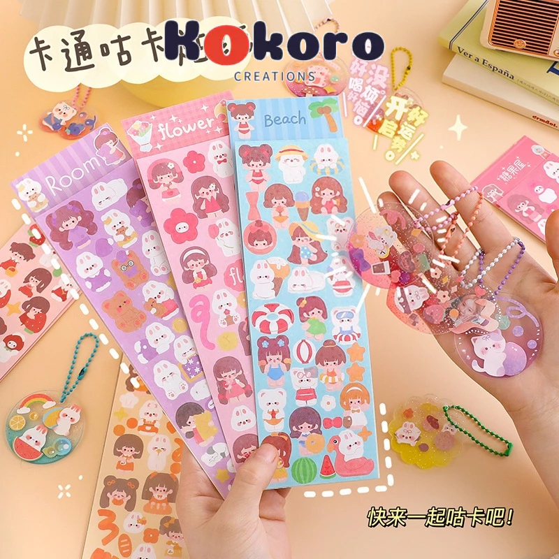 

KokoroCreations [SK55] - Sticker girl korean dekorasi DIY jurnal stiker anak lucu aesthetic satu lembar