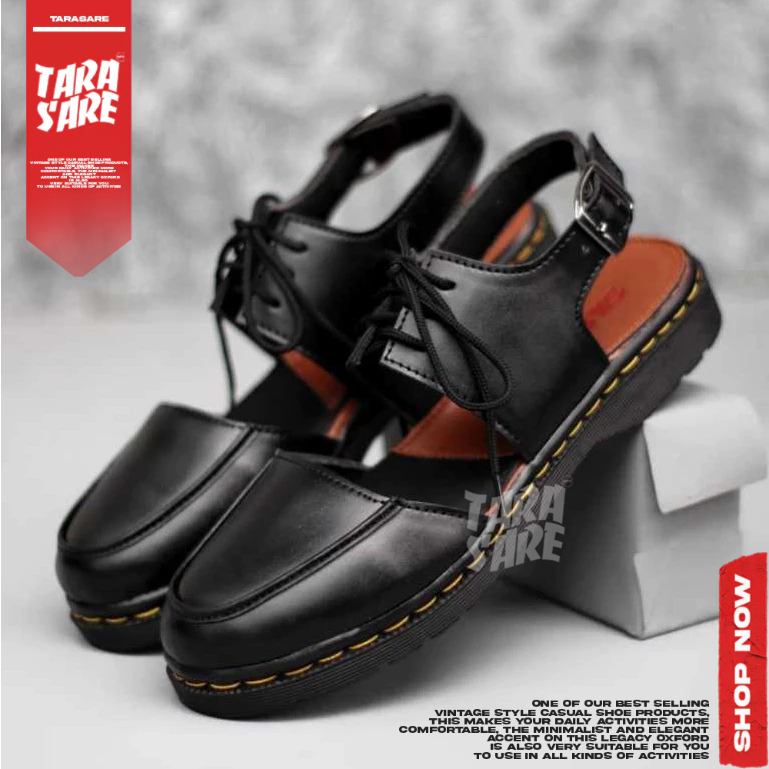 GORUST - Sepatu Sandal Slop Hitam Wanita