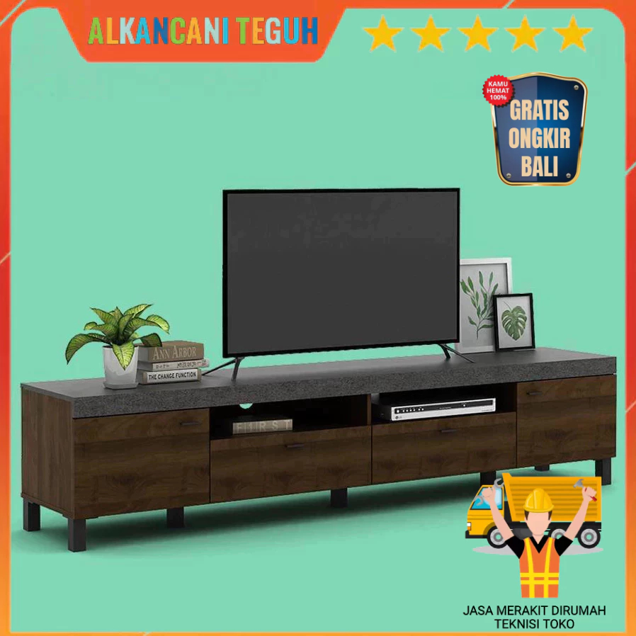 BAVARIAN - BENEDICT TV210 MEJA TV/RAK TV - BROWN W-STONE
