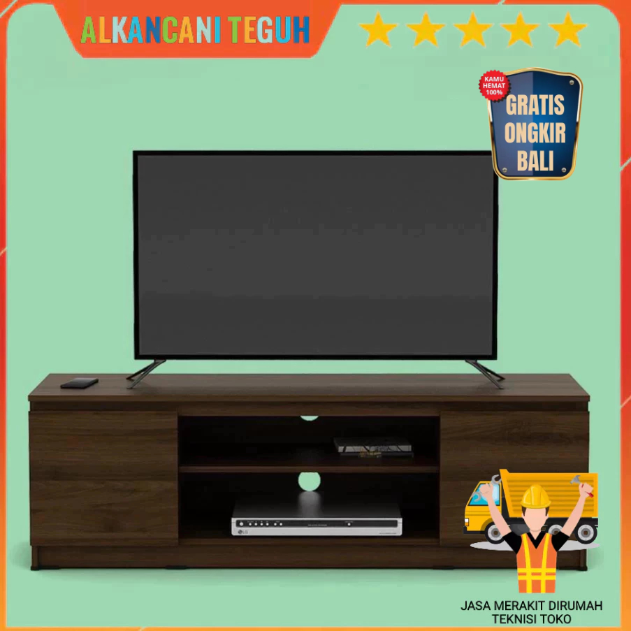 LINUS TV140 MEJA TV / RAK TV - BROWN WALNUT