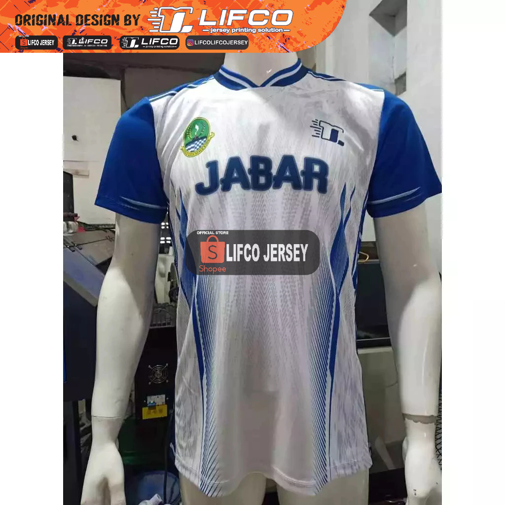 READY STOCK JERSEY ORIGINAL LIFCO PRAPON JABAR SERIES PUTIH  TANPA NOMOR (TIDAK BISA REQUEST NAMA)