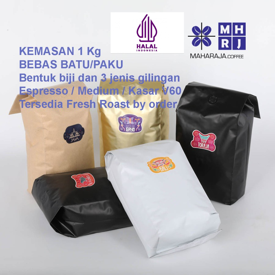

MAHARAJA Coffee Robusta Dampit 1 kg Jawa Timur Fresh Roast Biji/ Bubuk