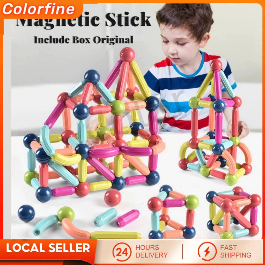 【COD】Mainan Edukasi anak Magnetic Stick Block Merakit Mainan with Box