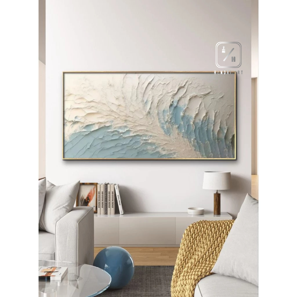 Lukisan Abstrak Aesthetic 3D | Lukisan Abstrak Minimalis soft Color elegan|original Painting | pajan