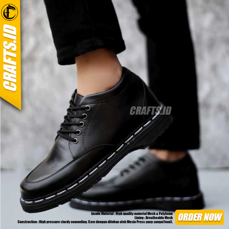Original Crafts Fusion - Sepatu Formal Pantofel Docmart Low Boots Kerja Pria