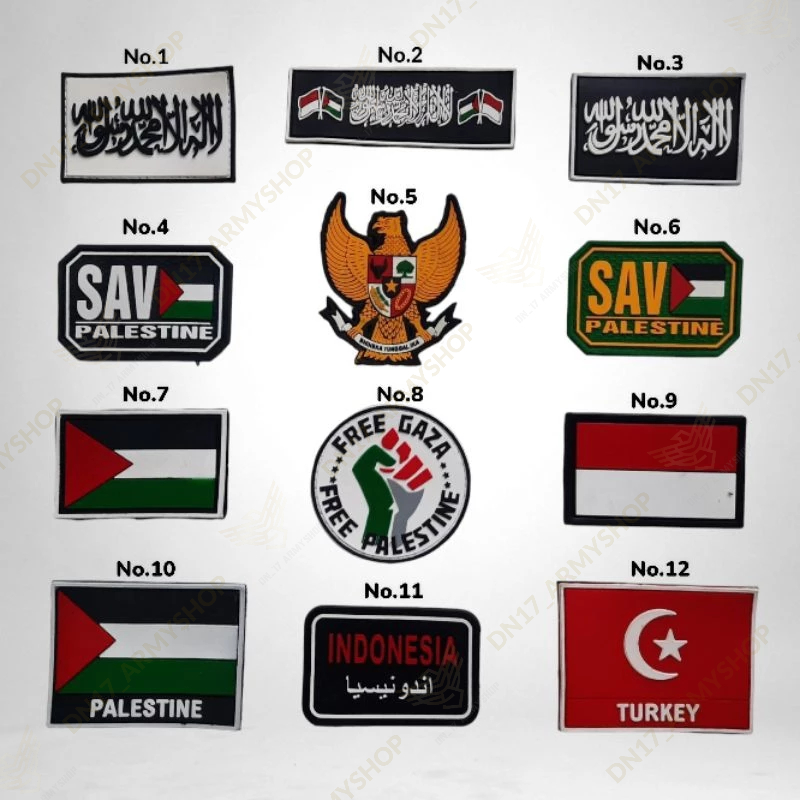 Patch Rubber Tauhid, Bendera Palestina, Bendera Turkey