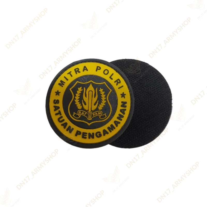 Patch Rubber Logo Mitra Polisi / MP / Security / Satpam