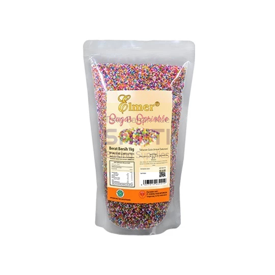 

Elmer | Sugar Sprinkle Sprinkel Springkel Rainbow Mutiara Topping | 500 Gram (Repack)