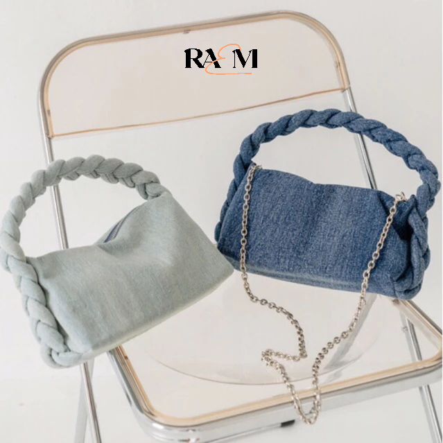 RAEM- Oso braided denim bag