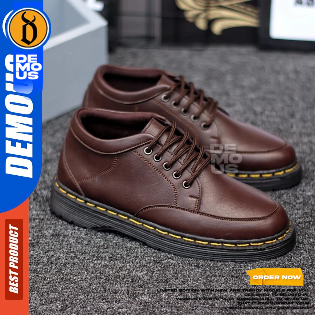 Original Demous Fusion - Sepatu Pantofel Formal Docmart Low Boots Kerja Pria