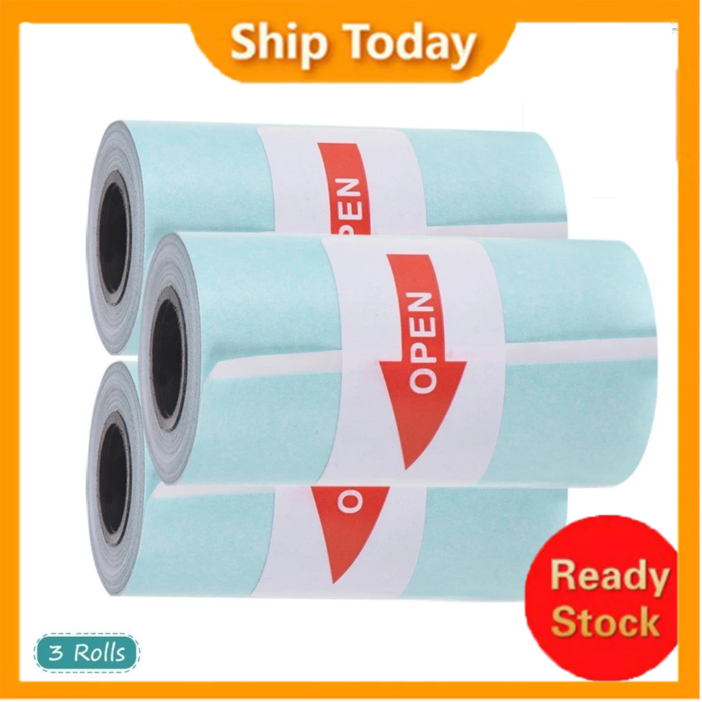 

[Ready] Printable Sticker Paper Roll Direct Thermal Paper with Self-adhesive 57*30mm for PeriPage A6 Pocket Thermal Printer for PAPERANG P1/P2 Mini Photo Printer, 3 Rolls