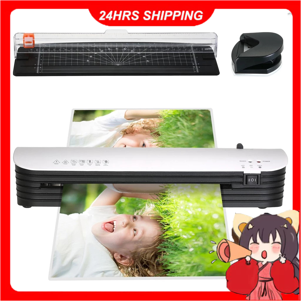 

[In Stock] SL299 Laminator Machine Set A4 Size Hot and Cold Lamination 2 Roller System with 20 Laminating Pouches Paper Cutter Corner Rounder ABS Button for Home Office School Supplies