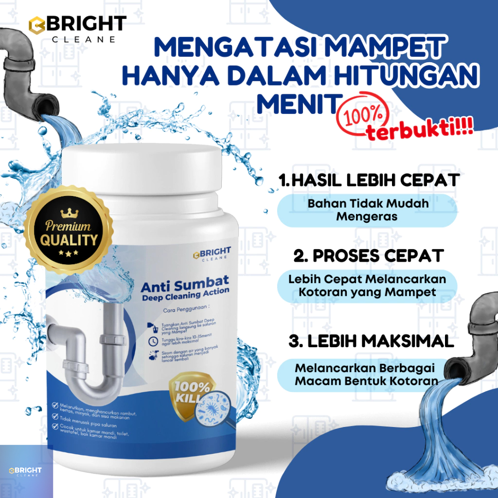 ANTI SUMBAT WC WASTAFEL SALURAN AIR MAMPET AMPUH BUBUK