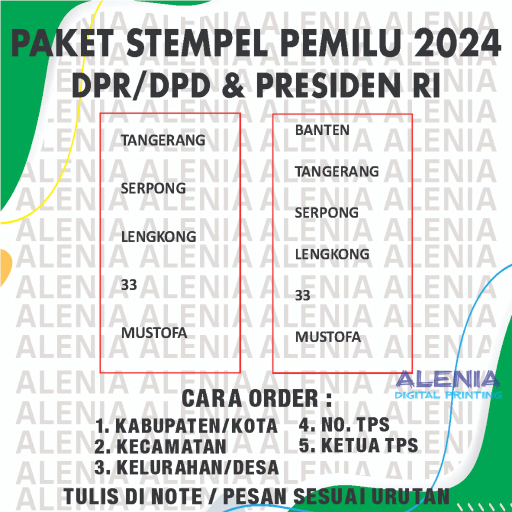 

PAKET 2 Stempel Pemilu, Stempel Surat Suara PRESIDEN RI & DPR/DPD