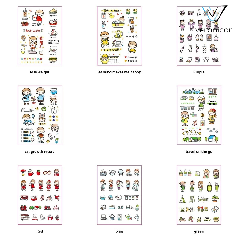 

DIY Pita Lucu Akun Tangan Dekorasi Ponsel Stiker Kecil Stiker Emoji Buku Harian Ekspresi-Ver