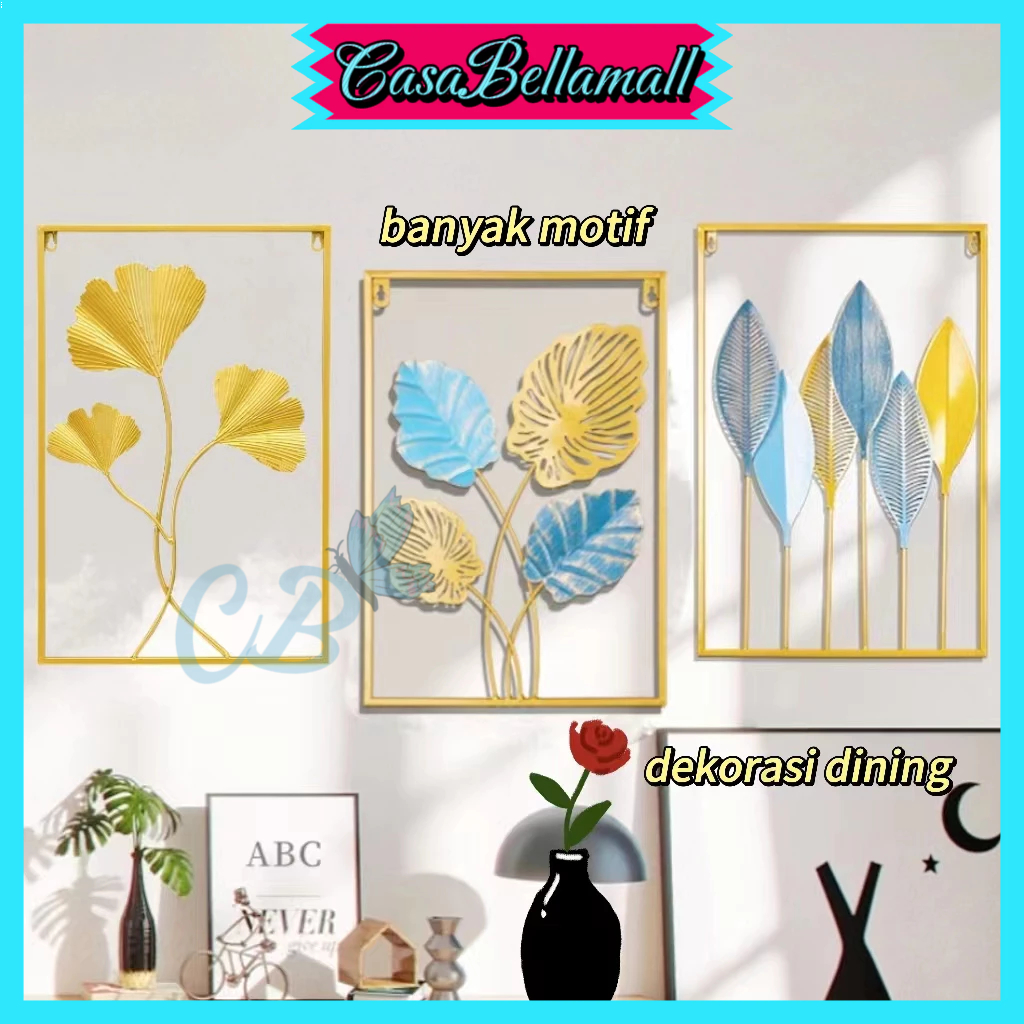 ✌Ready-COD✌Dinding besi sofa ruang tamu kreatif modern latar belakang dinding hiasan dinding bunga d