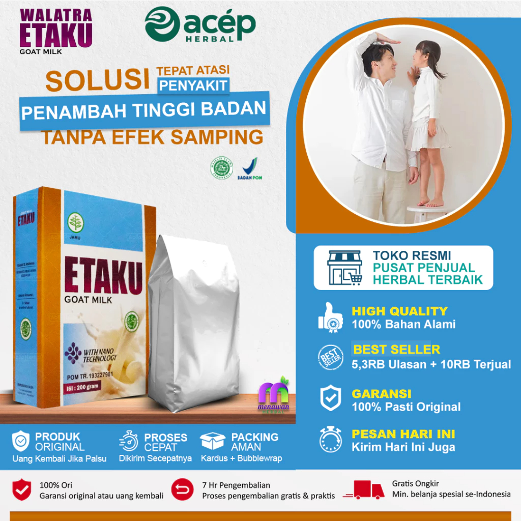 

WALATRA ETAKU Susu Kambing Etawa Bubuk Anak Remaja Dewasa Susu Peninggi Badan - bergizi dan manfaat