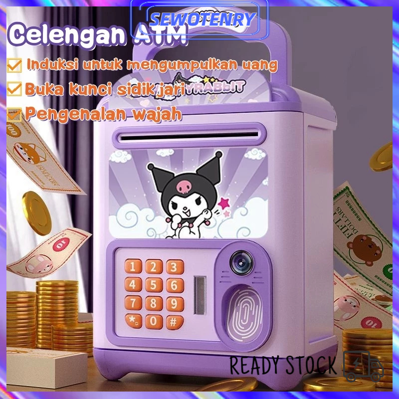 [COD]Gesek Sidik Jari Kartu Untuk Membuka Kunci Celengan / ATM Sidik Jari Celengan / Mainan Celengan