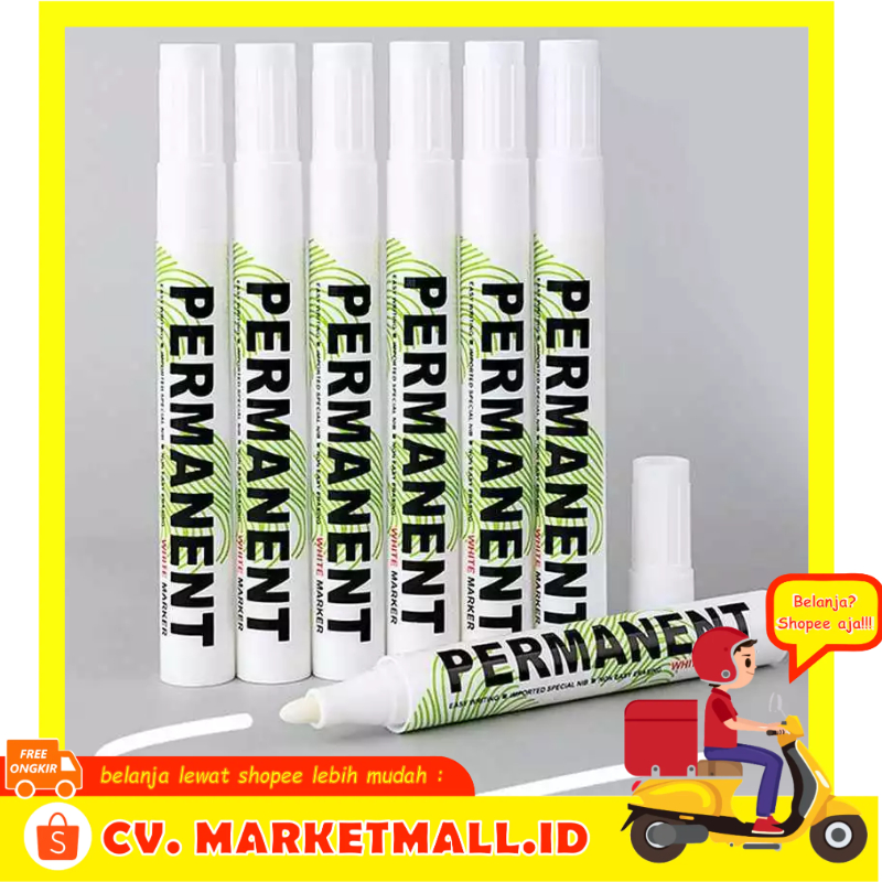 

Market Mall - Spidol Ban Putih Permanen 2mm Tahan Air Tanda Ban Motor Mobil - WHITE MARKER SNE-828