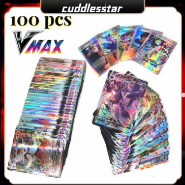 【COD】100pcs Pokemon Vmax Cards/Kartu Pokemon TCG Vmax Mega EX GX/Pokemon Shiny Cards/Kartu Laser Pok
