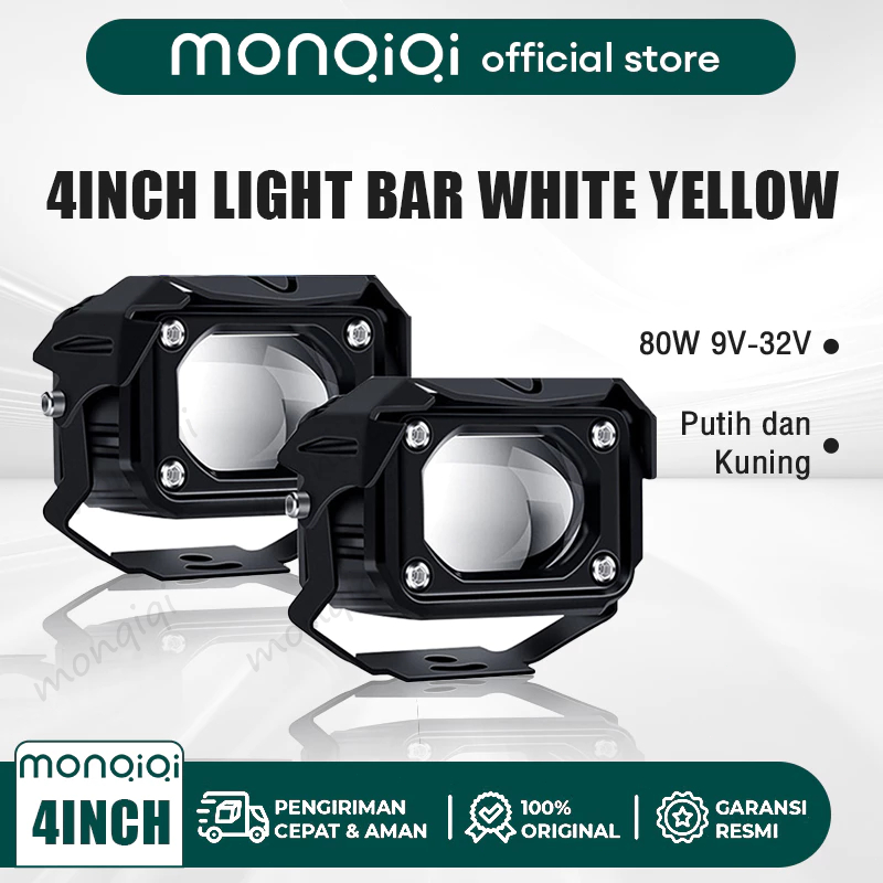 Monqiqi Lampu CO 4 "lampu kerja LED yang dipasang di siram Pods Offroad 12V 24V lampu depan 3500K 60