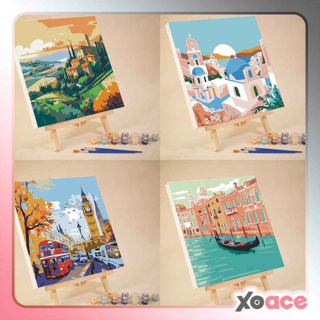 

[20x20] Paint By Number Painting By Numbers Kit DIY Digital Lukisan Canvas Seri Place Country