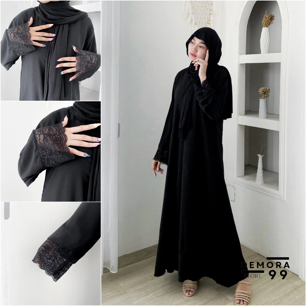 MECCA ABAYA - Gamis Wanita Abaya Outer Set Kekinian, Dress Gamis Wanita Premium Batwing, Abaya Maxi 