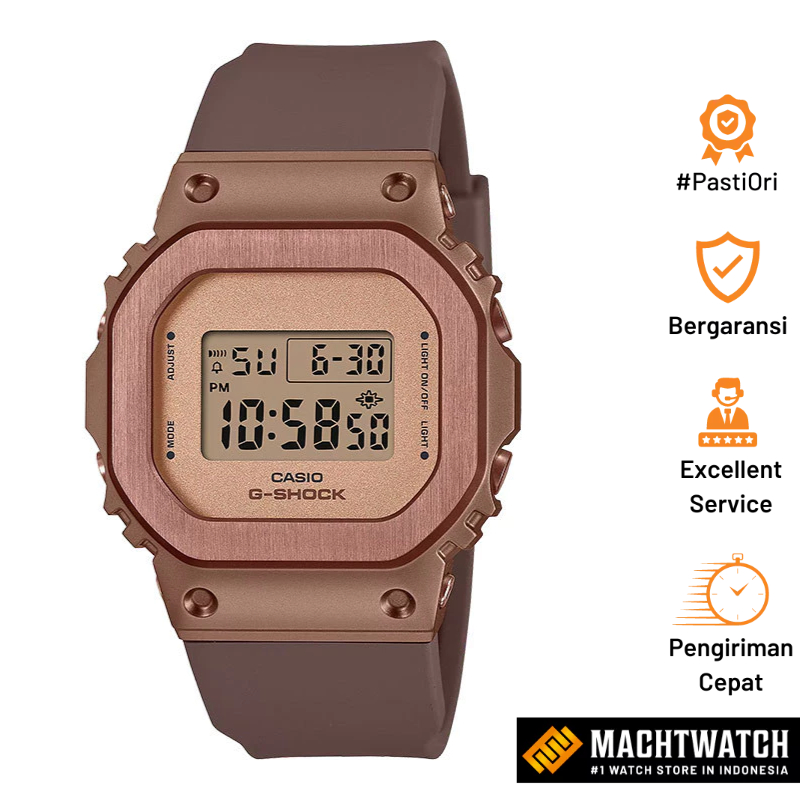 Jam Tangan Unisex Casio G-Shock GM-S5600UBR-5DR Bronze Glow Digital Dial Bronze Resin Band