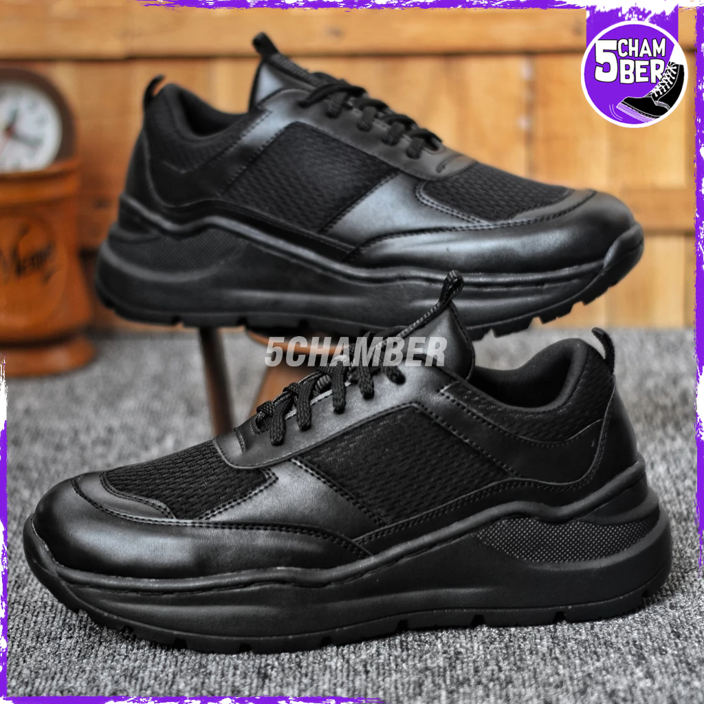 5CHAMBER Laka - Sepatu Formal Pria Sekolah Kerja Kasual Kulit Sintetis