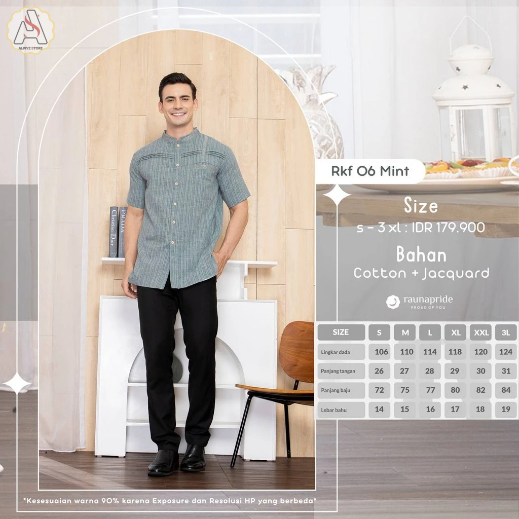 RAUNA | Baju Koko Pria Dewasa RKF-06 by Raunapride | Sarimbit