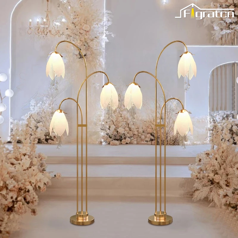 Lampu Pelaminan Standing Lampu Dekorasi Bunga Pernikahan 150cm 2pcs Lampu Dekorasi Pelaminan Cahaya