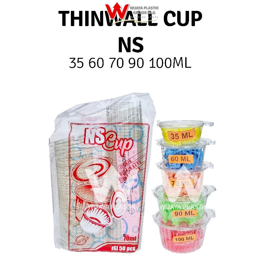 [PROMO] Thinwall CUP SAOS/PUDING [NS] ( 25 35 60 70 90 100 120 150 ml ) Tebal & Lentur --- 50 pcs @S