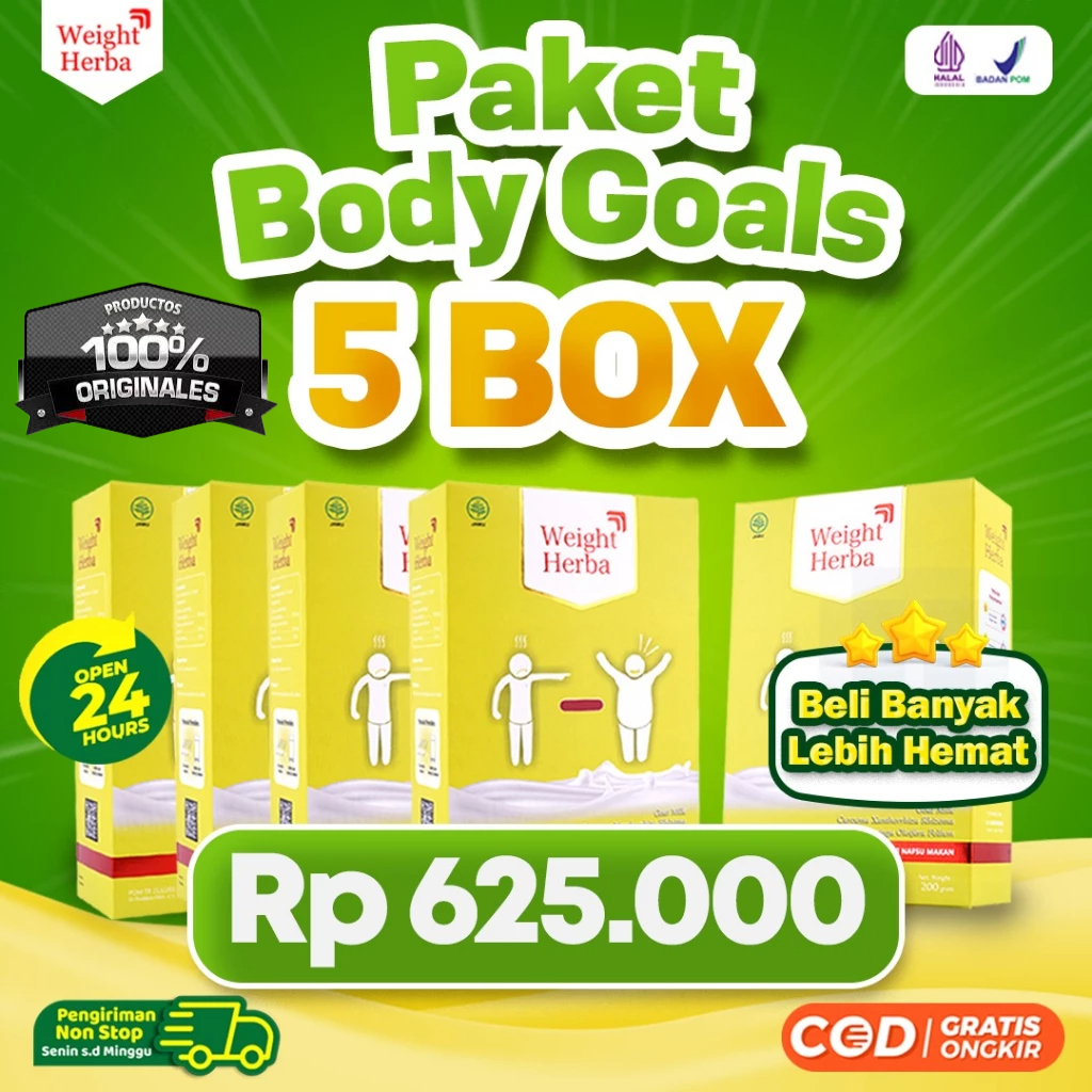 

Paket 5 Box Weight Herba : Susu Penggemuk Badan Tanpa Gula & Tanpa Olahraga Isi 200gr Bioleafy.id