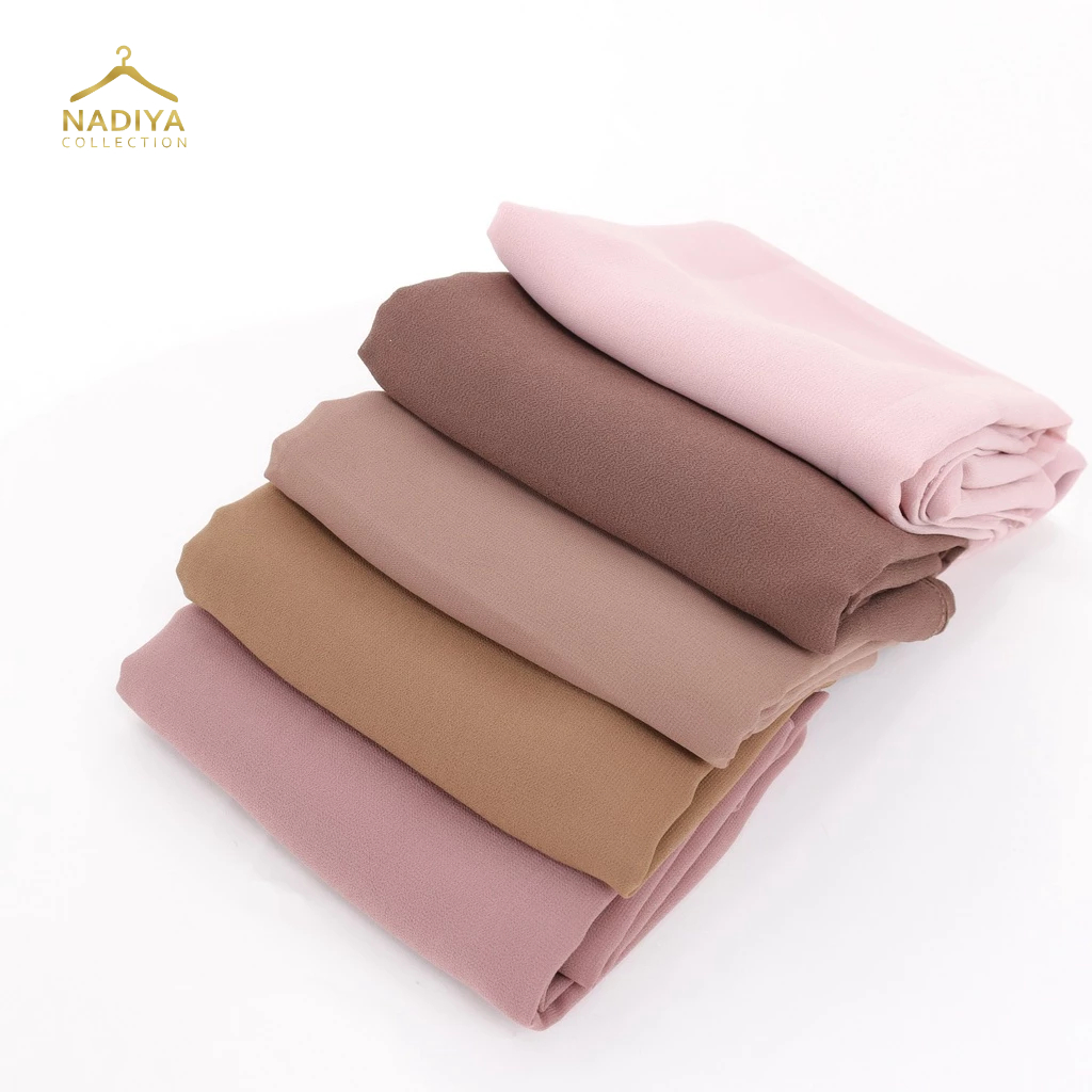 Ayu Lestari Scarf - Nada Prive Scarf Plain Ceruty Square Signature Series by Nadiya