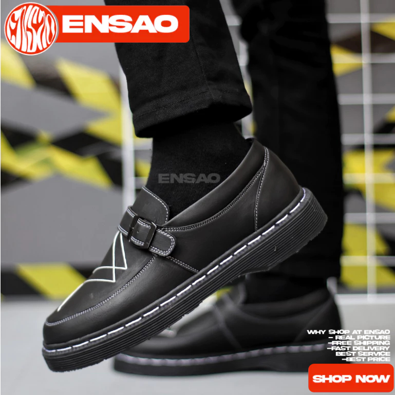 Sepatu Docmart Pria Pantofel Slop Hitam Pria