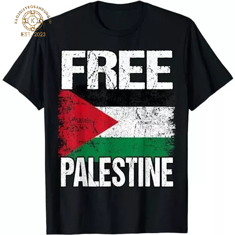 BAJU KAOS FREE PALESTINE T-Shirt - Baju Palestine - Kaos Palestine - Kaos Pria - Unisex - FREE PALES