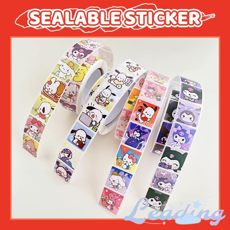 

500 lembar stiker bahan,kartun lucu Sanrio stiker bahan Melody Kuromi Yuji stiker anjing dekorasi DIY-Le