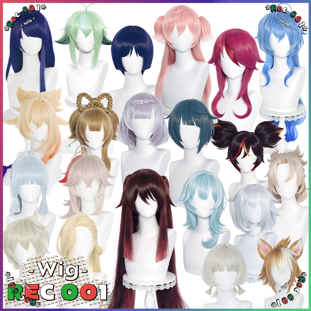 M- Wig Yae Miko Cosplay Scaramouche Wig Lumine Cosplay Klee Xiangling Yaoyao Yoimiya Ningguang Barba