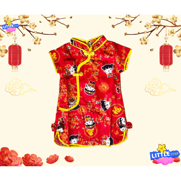 SETELAN BAJU CINA ANAK DRESS WANITA CHEONGSAM IMLEK